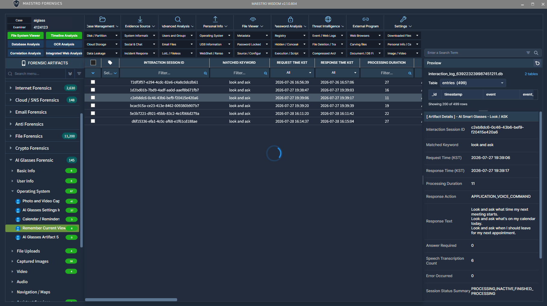 Assistant service analysis