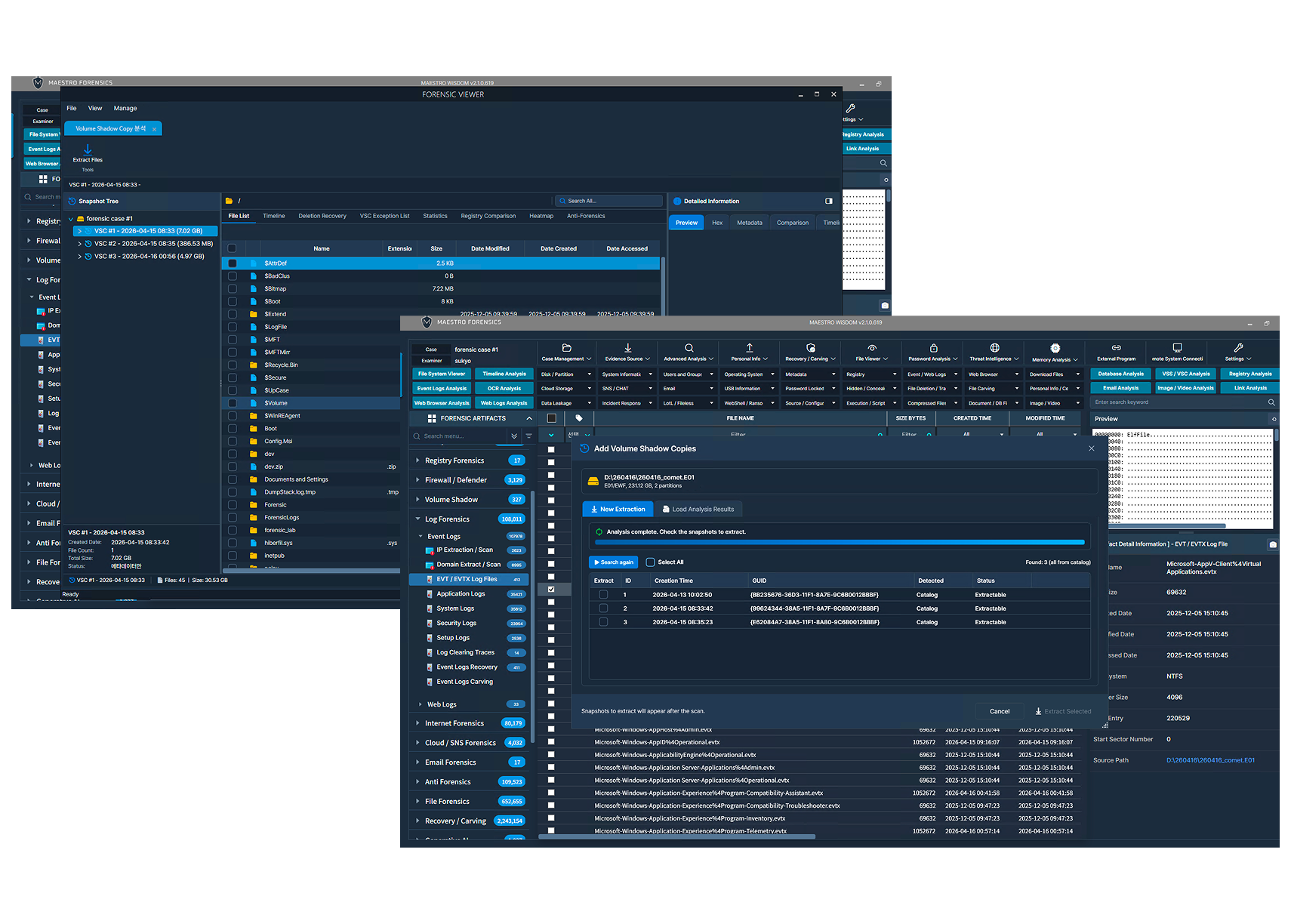 Windows Volume Shadow Copy Analysis
