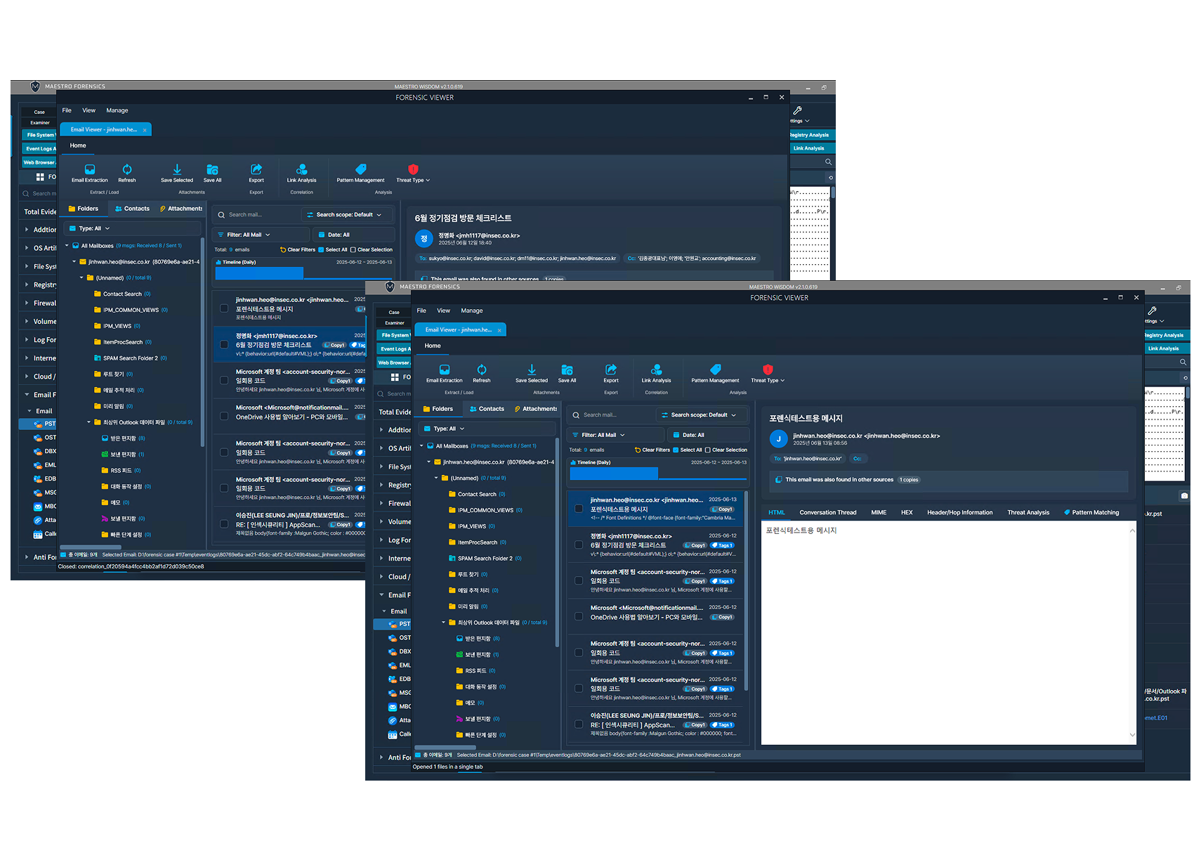 Analysis through a Dedicated E-Mail Viewer